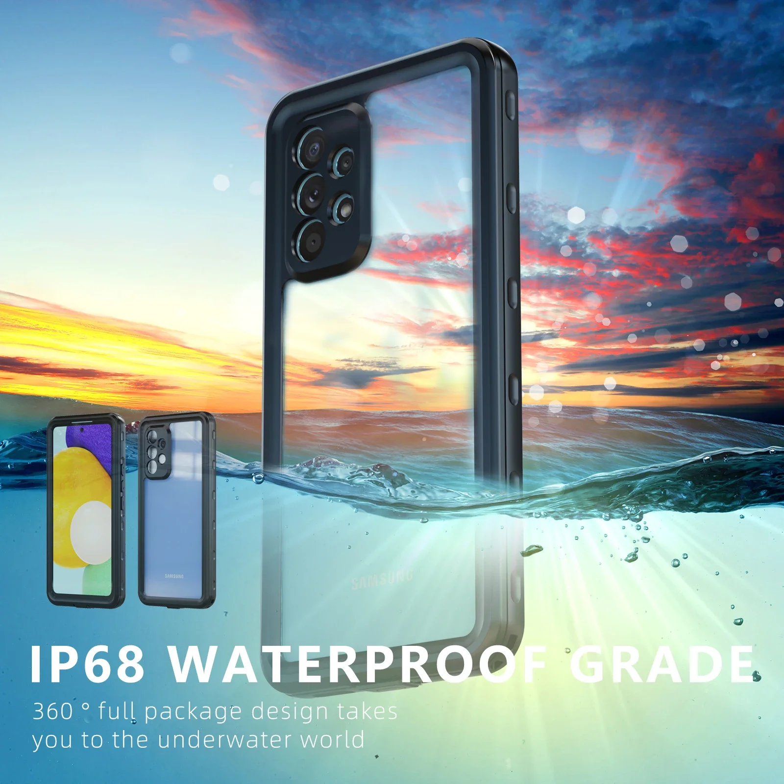 

IP68 Swim Run Outdoor Sports Waterproof Redpepper Hard Case For Samsung A53 A33 A13 A32 A52 A72 A42 A12 Case Diving Underwater