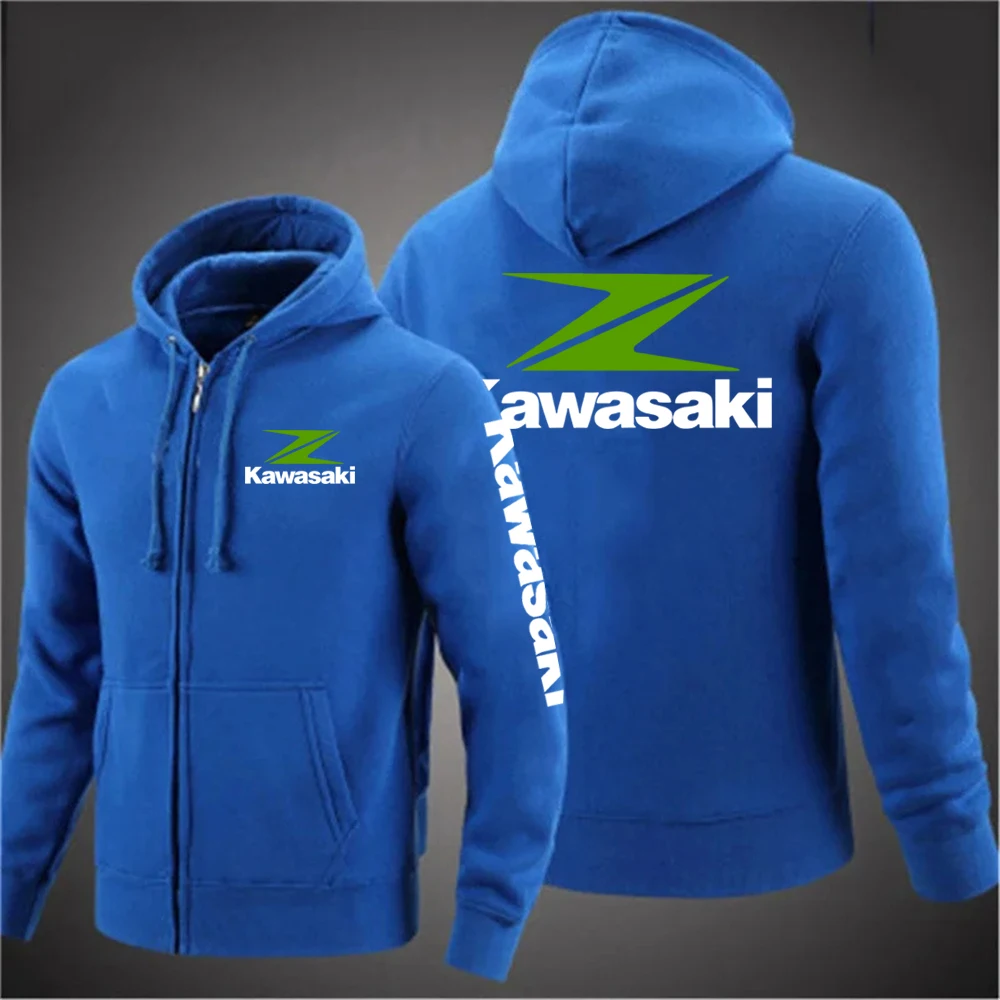 Kawasaki ロゴ入りフード付きジャケット Kawasaki Z logo men's new sports hooded sweatshirt zipper