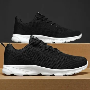 Summer Men's Shoes Breathable Casual Sneakers White Running Shoes Lightweight Soft Sports Shoe for Male 1
