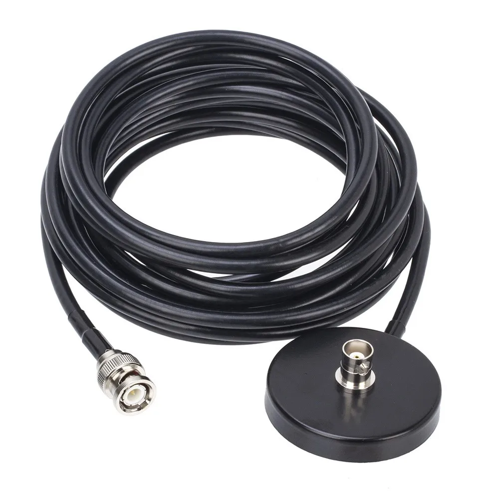 Antenna Magnetic Base with 5 Meters RG58 Coaxial Extension Cable Suitable for CB Radio BNC Male antenna