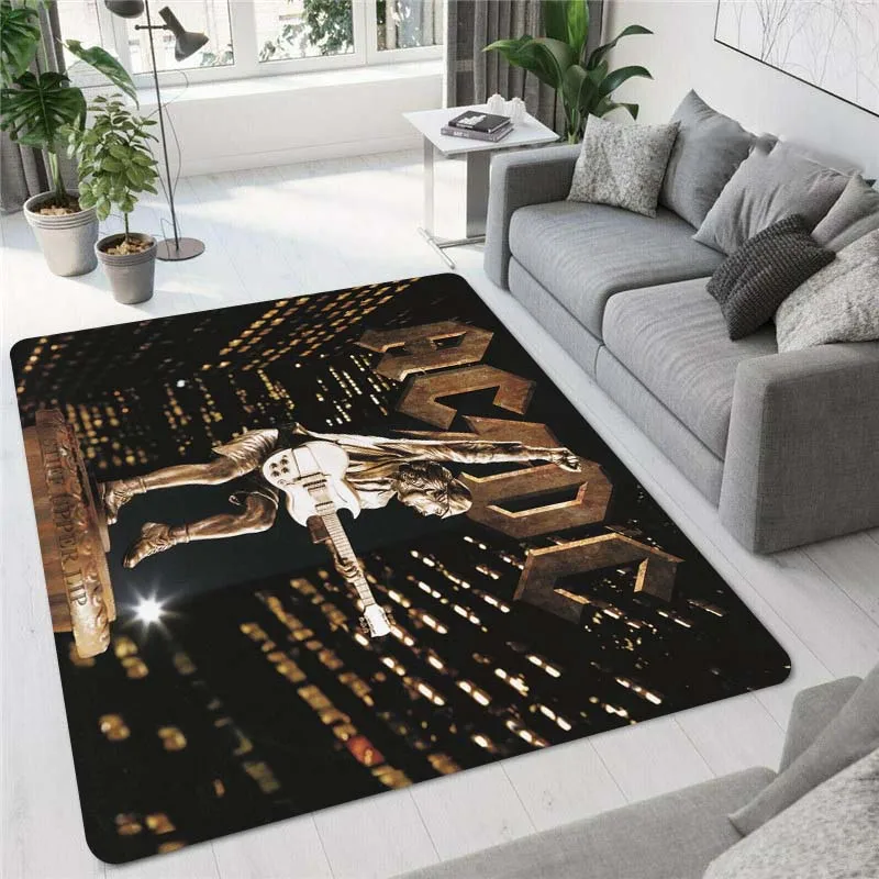 

Rock band AC/DC retro printed carpet, living room and bedroom decorative carpet, kitchen and bathroom anti-skid floor mat-Rug