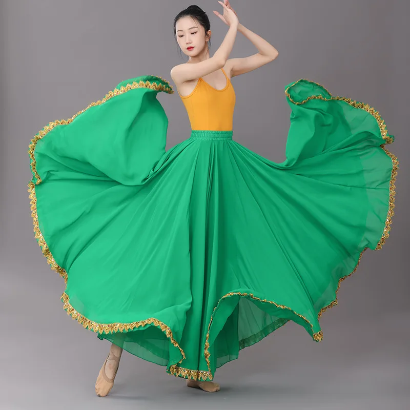 Robe De Flamenco En Mousseline De Soie Pour Femme Tenue De Danse À 720