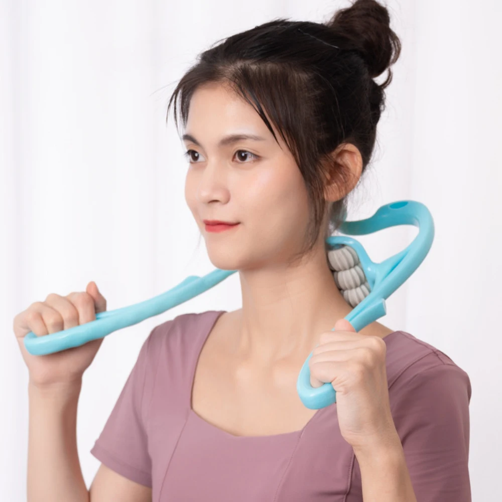

Cervical Spine Massager Swan Shape Six-wheel Neck Massager Roller Pressing Manual Massage Cervical Spine Personal Household Tool