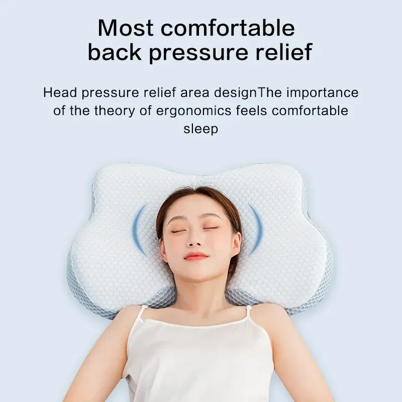 Ergonomic Memory Cotton For Cervical Neck Protection Sleep Aid Household Butterfly Shaped Pillow