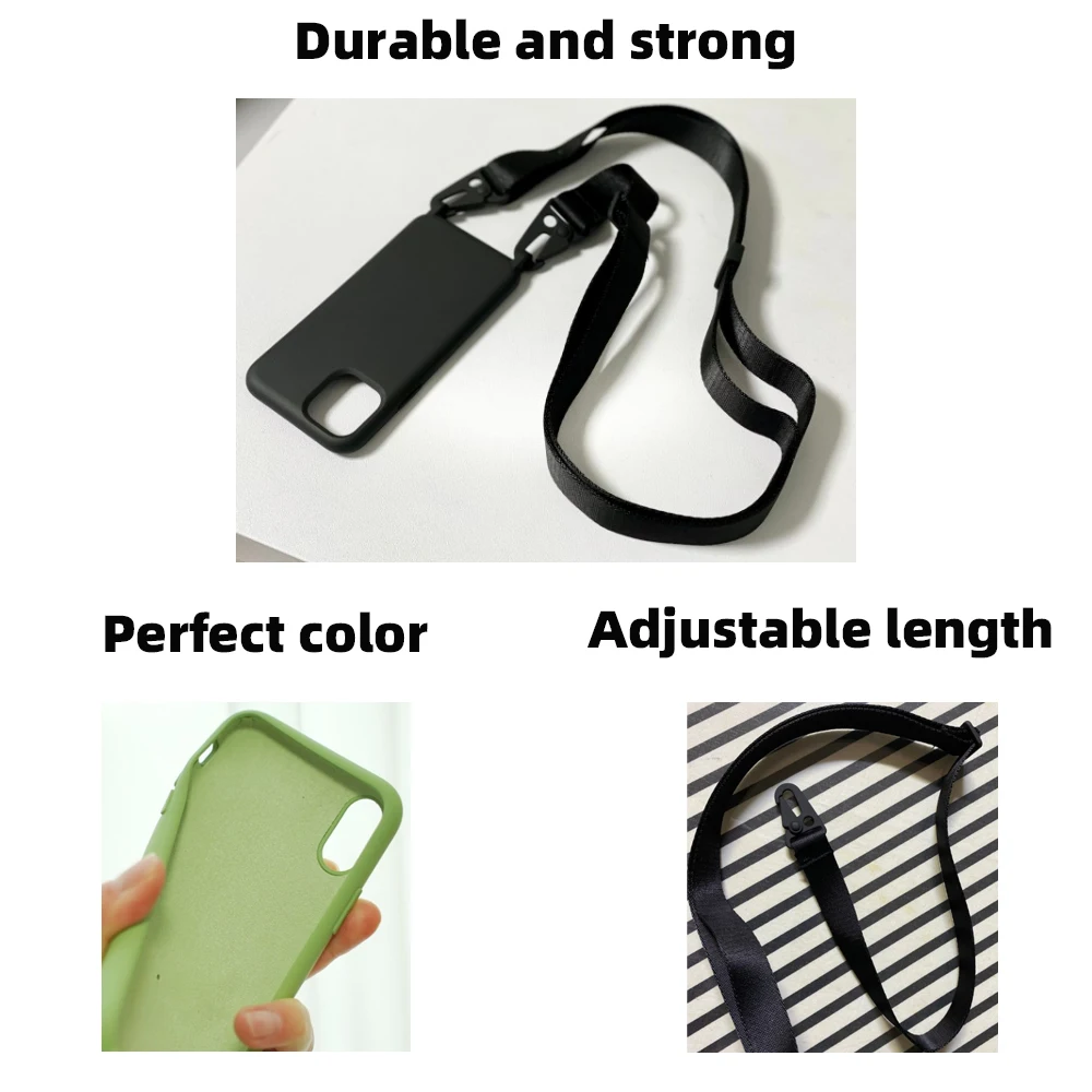Silicone Crossbody Lanyard Phone Case with Neck Strap and Necklace Cord
