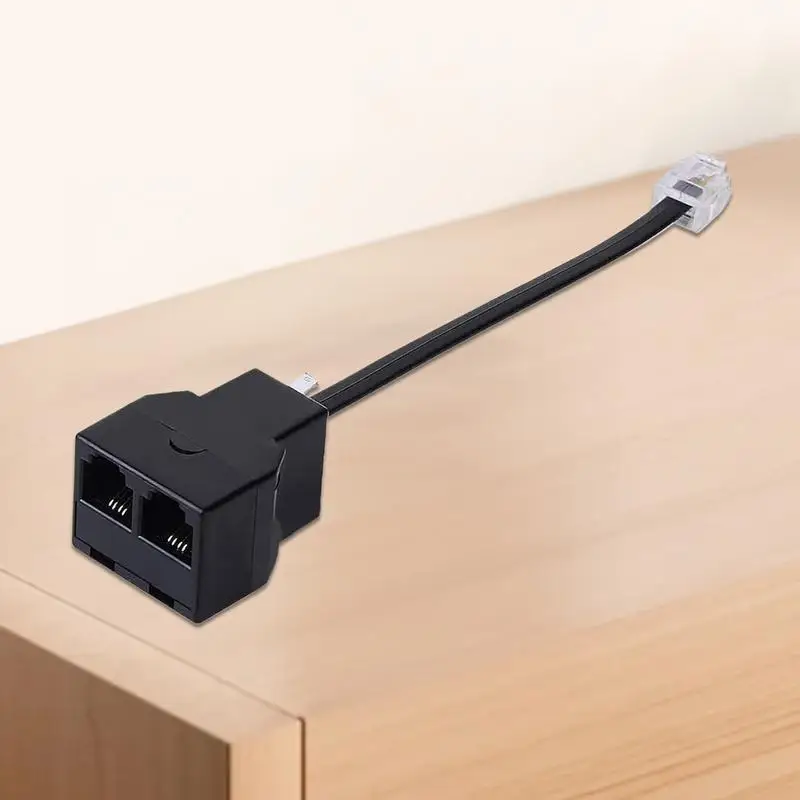 Phone Cord Splitter Adapter Two Way Converter for Telephone Cable Telephone Wires Splitter Adapter for Phone Fax Machine Modem