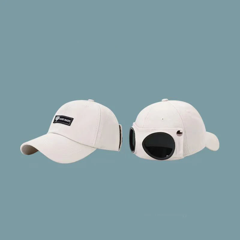 2024 Trendy Unisex Aviator Cap with Built-In Sunglasses