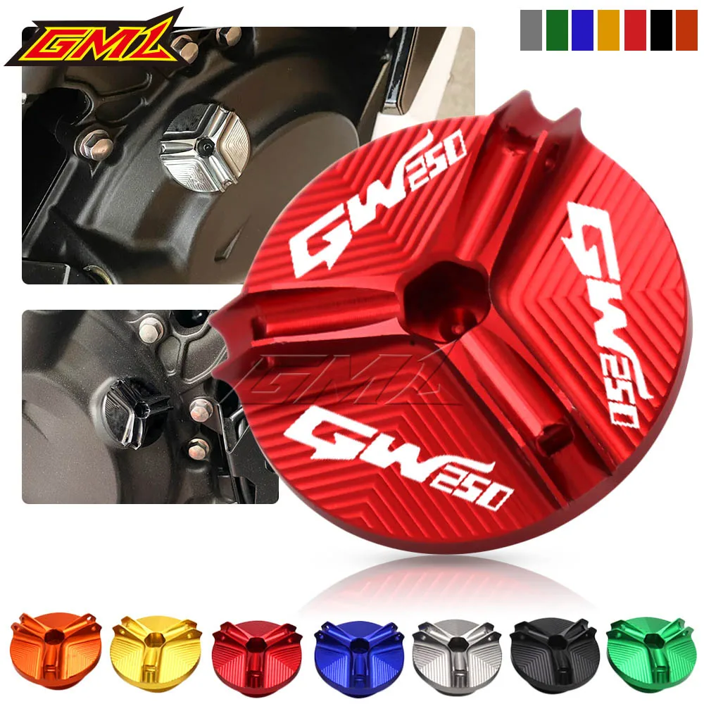 

For GW250 GW 250 2012-2017 2013 2014 2015 2016 Motorcycle CNC Aluminum Engine Oil Drain Plug Sump Nut Cup Cover Oil Filler Cap