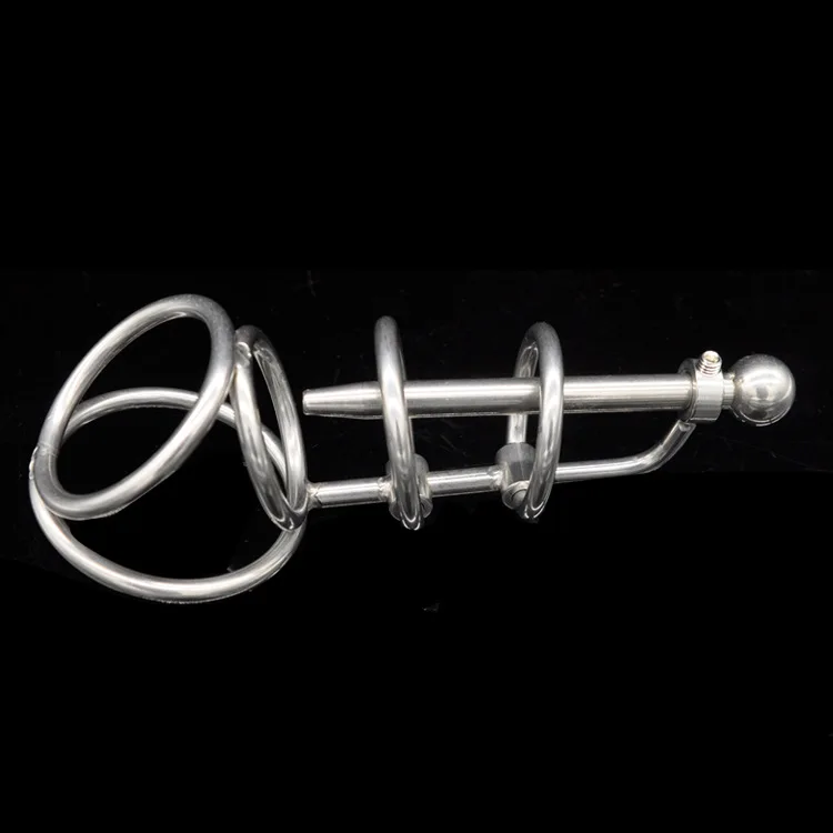 Male Stainless Steel Chastity Cage Bondage Cock Abstinence Chastity Device With Metal Urine Catheter Anti Cheating Lock
