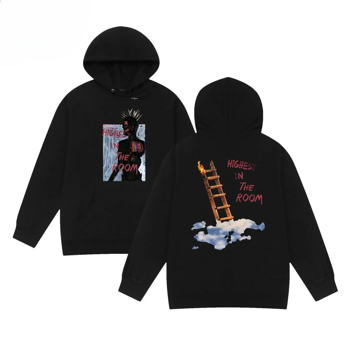 Travis Scott 후드 티셔츠 힙합 스트리트웨어 브랜드 Highest in The Room 남성 및 여성 앨범 후드