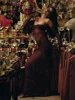 Weird Puss Sexy Bright Silk 3 Piece Set Women Solid Collar+See Through Full Sleeve Shawl+Chest Wrap Patchwork Dress Long Bodycon 5