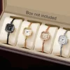 1/4PCS Elegant Square Women Quartz Watch Fashion Bracelet Strap Ladies Wristwatch Reloj Mujer Girls Clock Gift (Without Box)