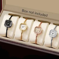 1/4PCS Elegant Square Women Quartz Watch Fashion Bracelet Strap Ladies Wristwatch Reloj Mujer Girls Clock Gift (Without Box)