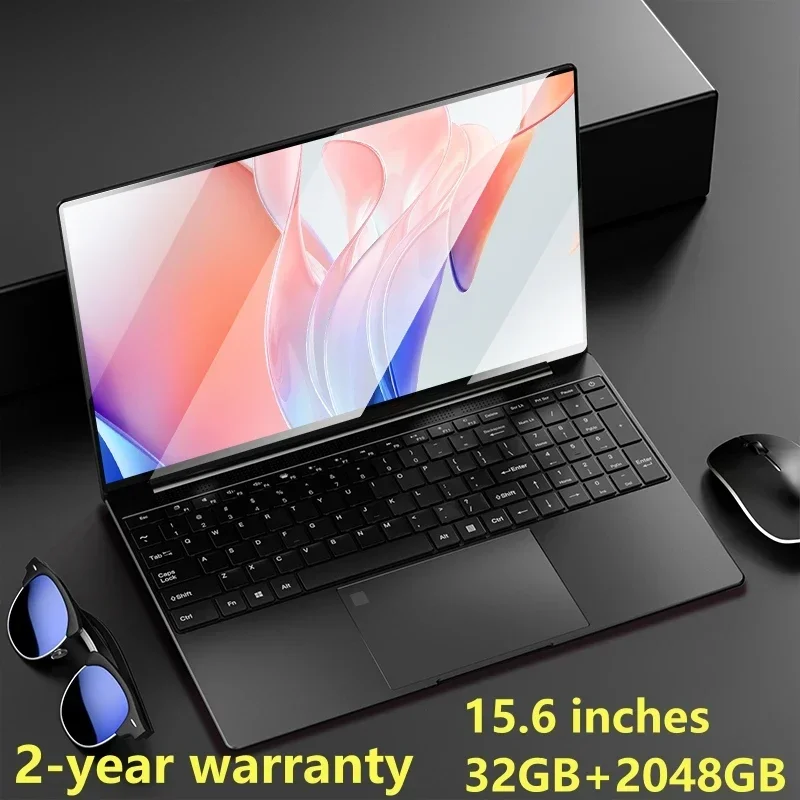 Notebook 15.6 pollici Laptop Windows 11 10 Pro 1920*1080 Laptop Intel portatile economico DDR4 32G RAM 256GB/512GB/1TB/2TB SSD porta HDMI - immagine 2