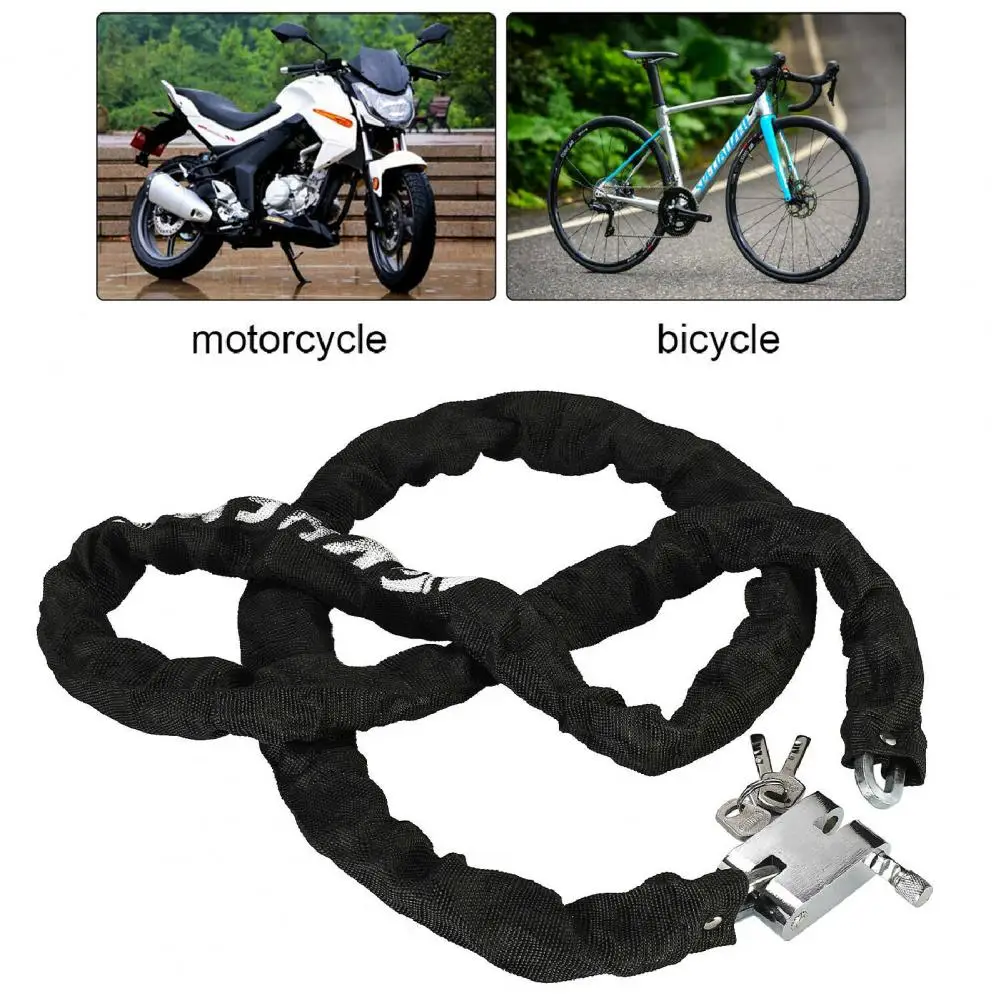 

65/130cm Bike Chain Lock Metal Anti-Theft Heavy Duty Chain Lock with key Security Reinforce Scooters Bicycle Lock Accessories