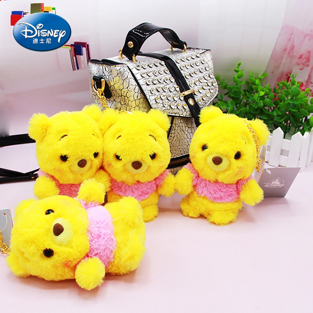 Disney Lovely Cartoon Stuffed Plush Small Pendant For Boys Girls Winnie Stitch Plush Toys Kids Adults Bag Decorations Kids Gift