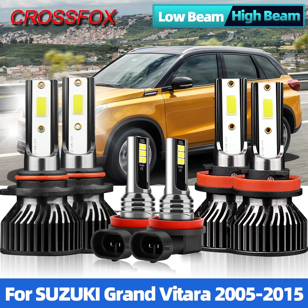 

Led Headlights Bulbs 12000LM Auto Lamps 6000K Fog Lights For SUZUKI Grand Vitara 2005-2008 2009 2010 2011 2012 2013 2014 2015