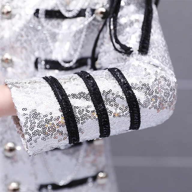 Giacca Di Paillettes Per Ragazzo - Blazer Glitter Manica Lunga Con Cappello Fedora