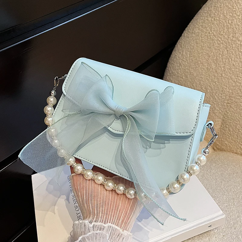 JIAERDI Sweet Bow Lolita Bag Women Harajuku Pearl Chic