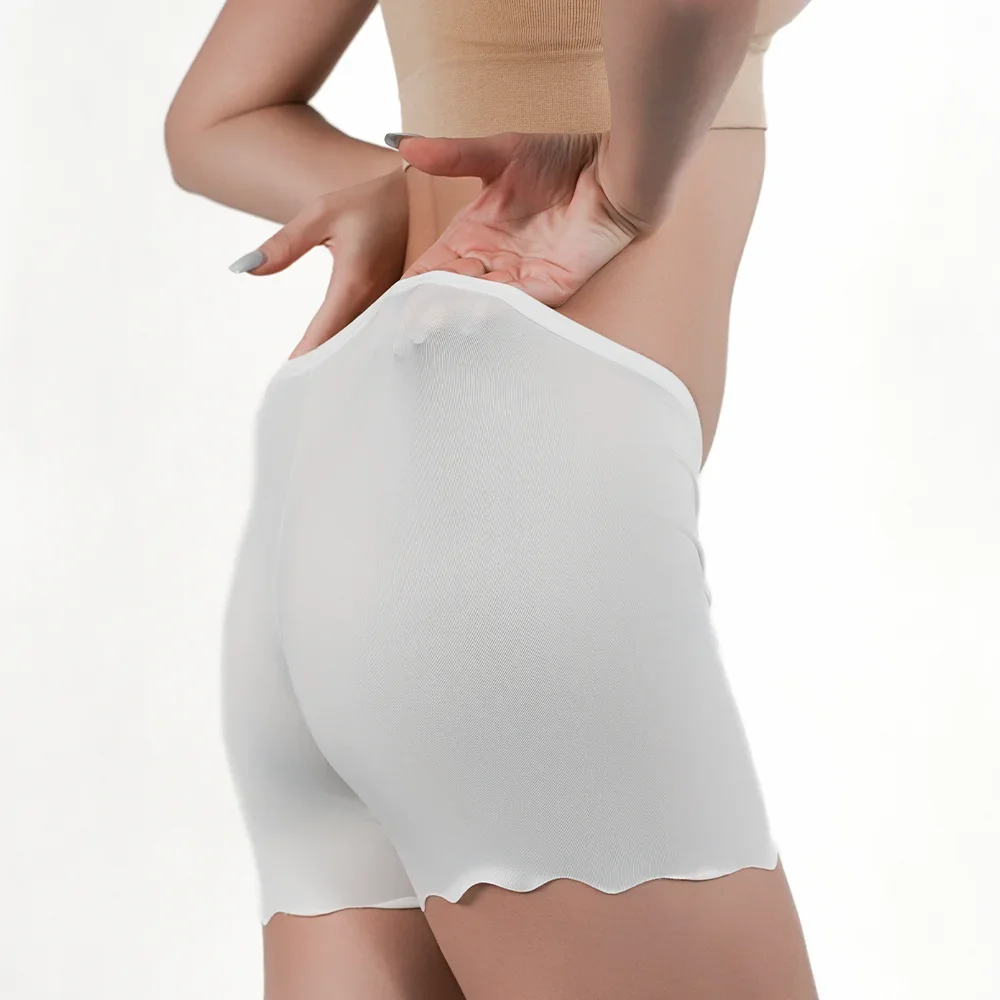 3pcs Seamless Safety Short Pants Womens Ice Silk Slip Panties Breathable Under Dress Boxer Leggings Black White Beige Boy Shorts