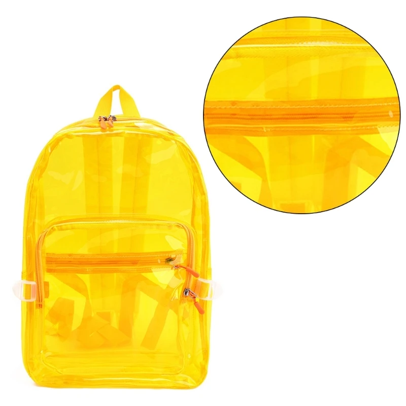 Women PVC Casual Clear Backpack Travel Daypacks Outdoor Laptop School Bag