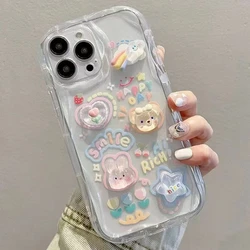 Cute Bear & Rabbit Dolls Clear TPU Phone Case - Stylish and Durable Protection for Nova 9 SE (1)