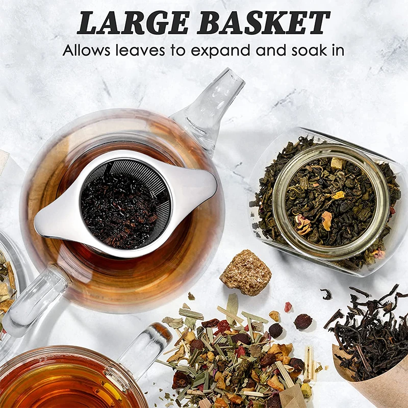 Tea Infuser Basket Stainless Steel Tea Strainer Filter With Small Strainer And Lid Diffuser For Loose YY088 Tea infuser Tea strainer Tea filter 1 Piece