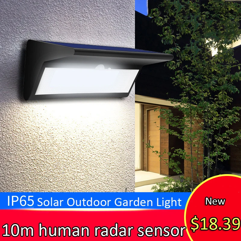 46LEDs Solar Panel Light Outdoor Garden Lamp Motion Sensor 4 Mode Lighting for Wall Security Yard Patio Fence Street 6000K