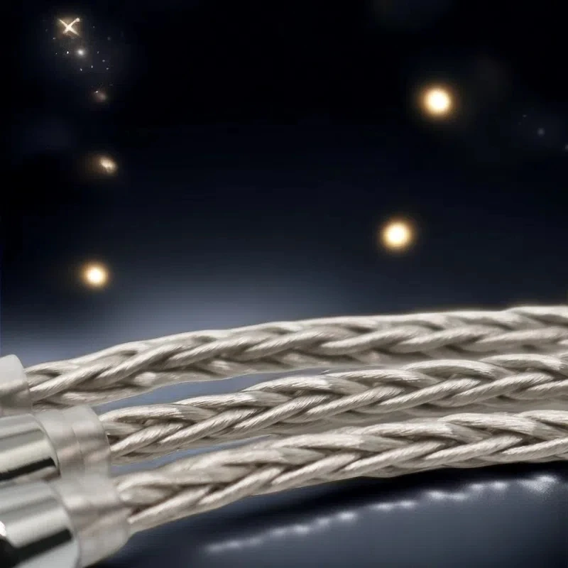 ZiSin 26 silver palladium adapter cable, suitable for ZSX C12 ZSN V90 BA5ZS10 Pro, 4.4mm to 2.5mm/3.5mm balanced inner screw