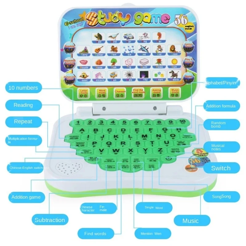 Children's Educational Mouse Machine Early Learning Intelligent English Reading Machine for Kids Tablet Story Toy Birthday Gift 5