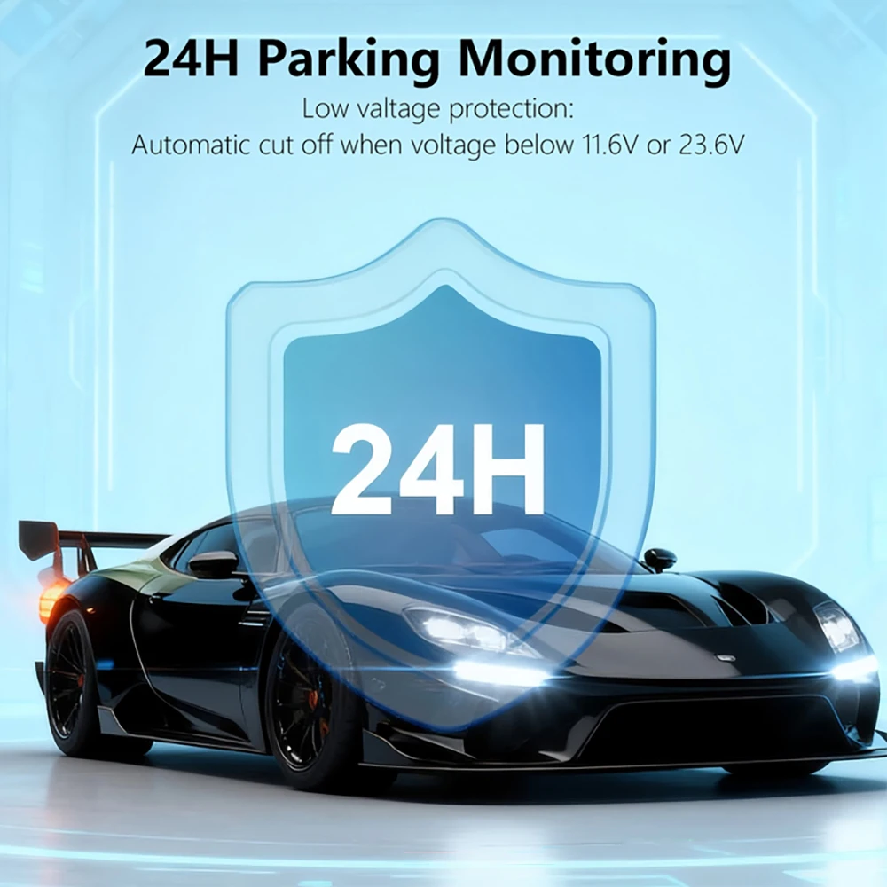 OBD 하드와이어 키트 타입 C 포트/마이크로 USB 포트/미니 USB 차량용 대시캠 케이블 충전기 24시간 주차 모니터 호환 98% 차량