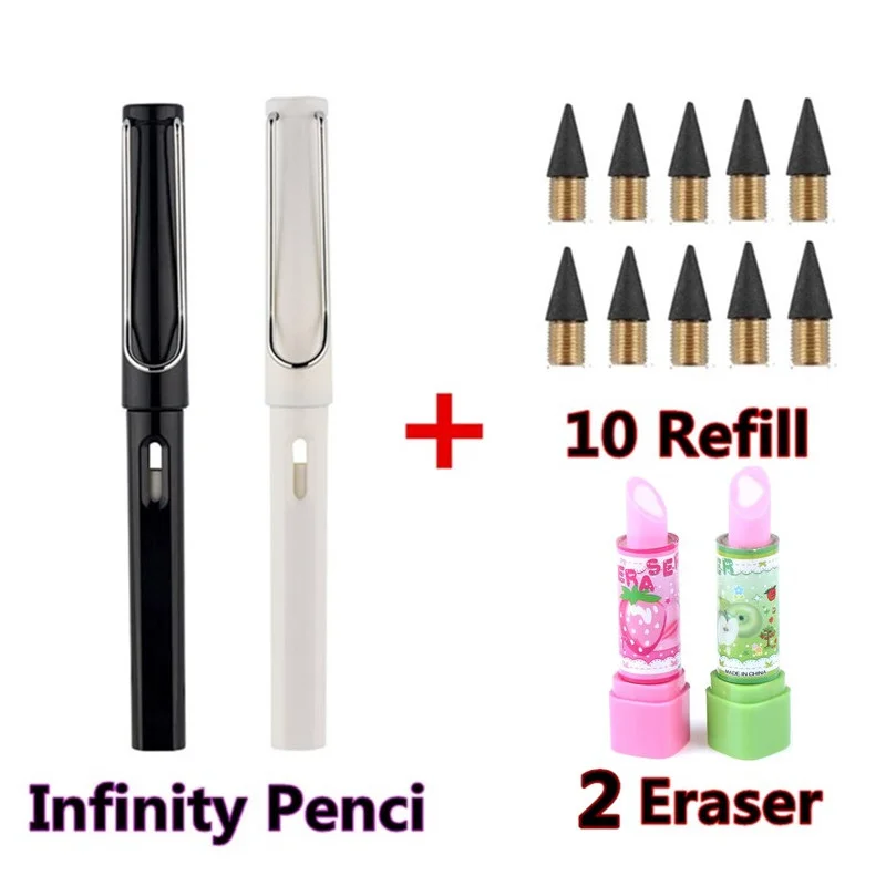 

Cheap Infinity Pencil with Eraser 2023 School Supplies Cute Korean Stationery Free Shipping HB 0.5mm Mechanical Eternal Pencil