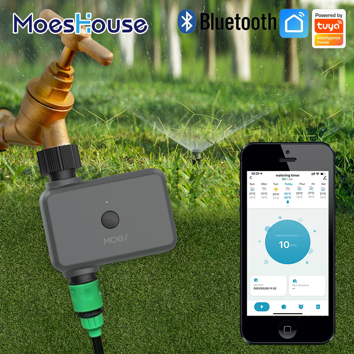 MoesHouse Smart Tuya Bluetooth Garten Wasser Timer Regen Verzögerung Programmierbare Automatische Bewässerung Timer mit Hub Erforderlich| | - AliExpress