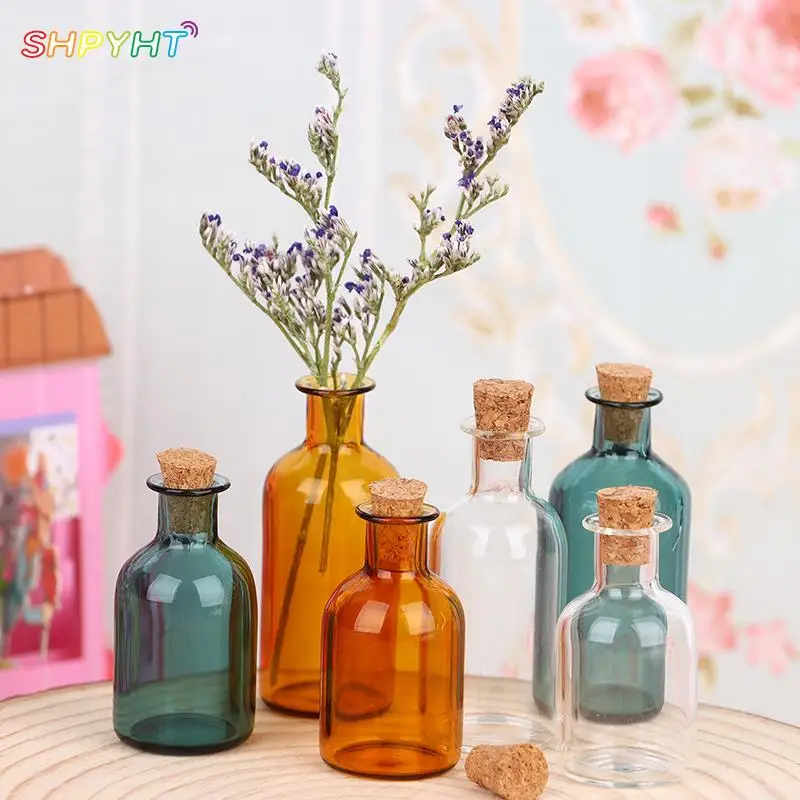 Bouteille/vase en verre miniature, maison de poupée