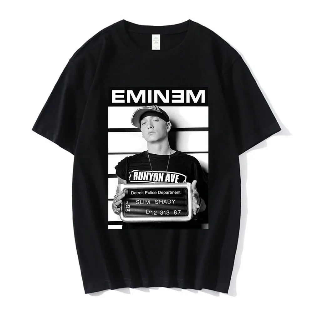 

Футболка Eminem Slim Shady Rap Cool Fun для мужчин и женщин, винтажная стильная тенниска в стиле хип-хоп, уличная одежда, хлопковая с коротким рукавом для мужчин, топы
