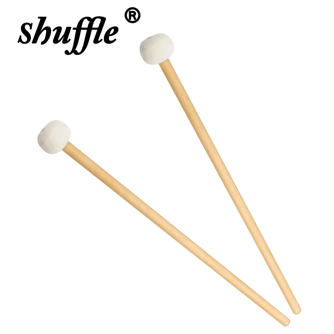 Drum Sticks 1 Pair Felt Drum Mallets Solid Wood Handle Timpani Snare Parts Percussion Instrument Accessories