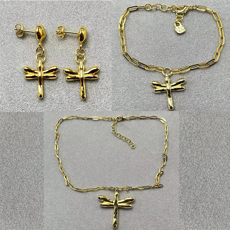 

2024 unode50 Spain best-selling trendy fashion niche jewelry women's dragonfly set holiday gift