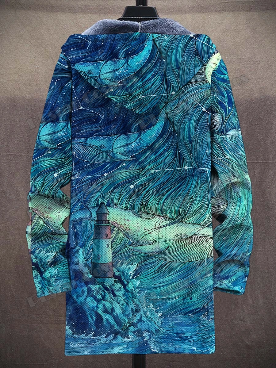 Hippie Art & Retro Paisley Art Muster 3D-gedruckter Herrenmode-Plüsch-dicker Kapuzenmantel Winter Lässige warme Reißverschlussjacke CM11 – Detail 8