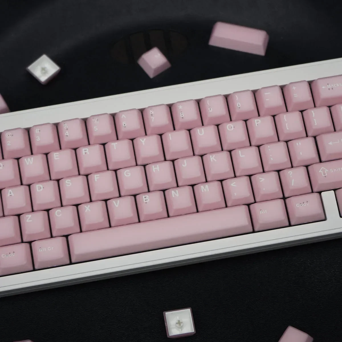 Echome-pink Jade Tema Keycap Grupo Pbt Dye-sublimação Cap Teclado Translúcido Perfil Cereja Teclado Mecânico - Imagem 6