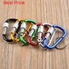 100Pcs Aluminium Alloy Safety Buckle Keychain Climbing Button Carabiner Camping Hiking Hook Outdoor Sports Key Ring Tools 1