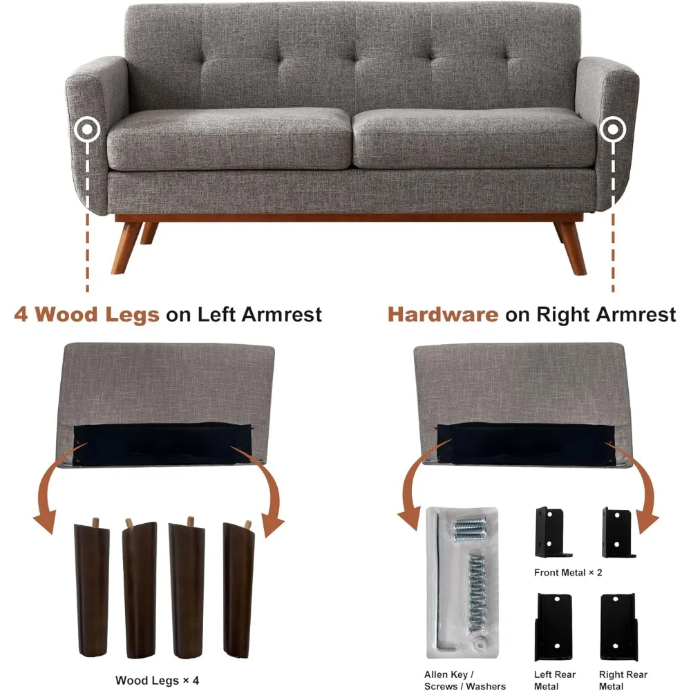 Modern Tufted Loveseat Sofa 6
