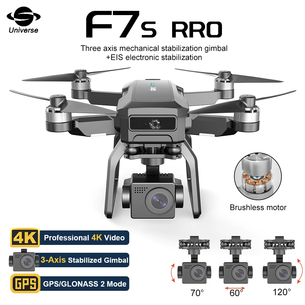 

SJRC F7S/F7 Drone 4K HD Camera GPS EIS Electronic Stabilization Gimbal Helicopter 5G Repeater 3KM Image Transmission Quadcopter