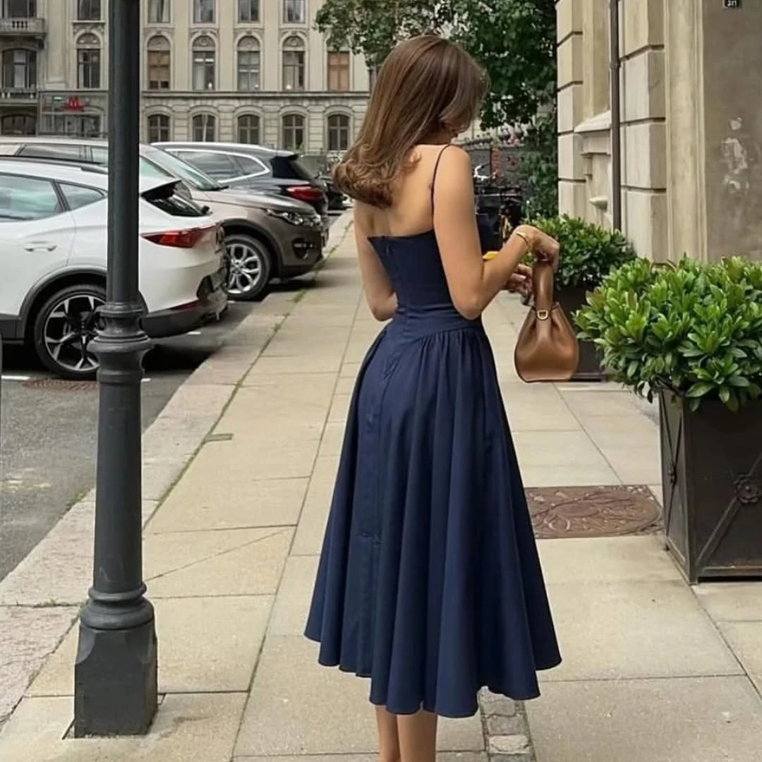 showpo blue satin dress Showpo EVIANNA DRESS IN STEEL BLUE SATIN Size 6