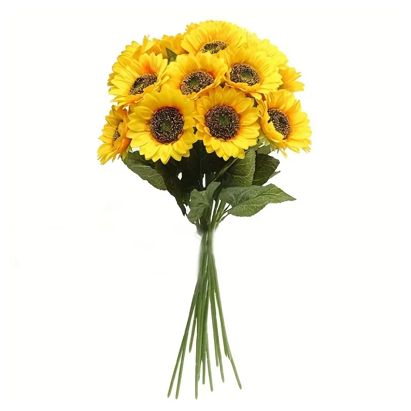 3 Stück künstliche Blumen mit langem Stiel, Sonnenblumen-Vasenfüller für Outdoor, Zuhause, Hochzeit, Babyparty, Geburtstag, Party, Dekoration, Blume
