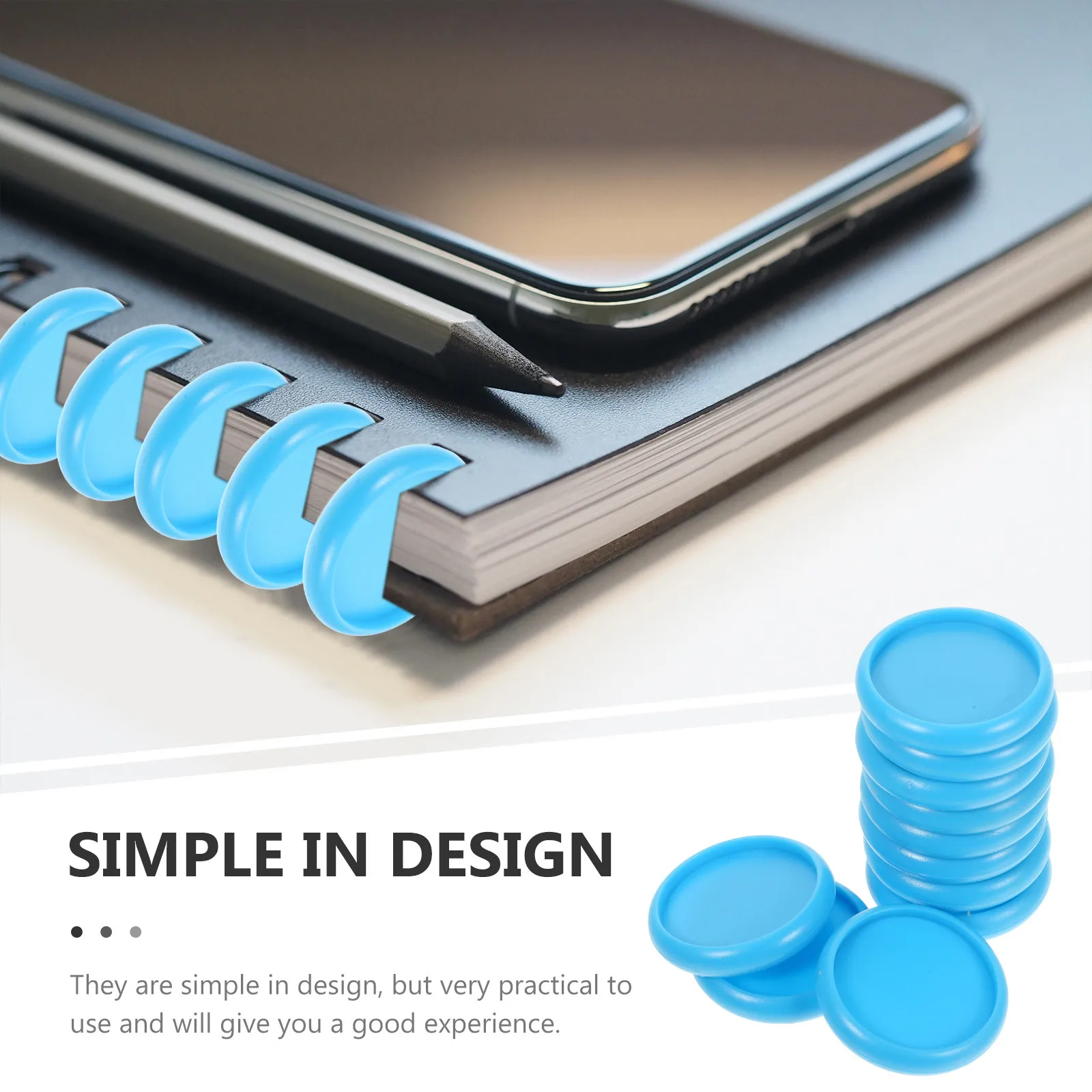 44Pcs 플라스틱 라운드 바인딩 디스크 버클 홈 오피스 학교 DIY 메모장 플래너 용품을위한 유연한 루스 리프 바인더 링