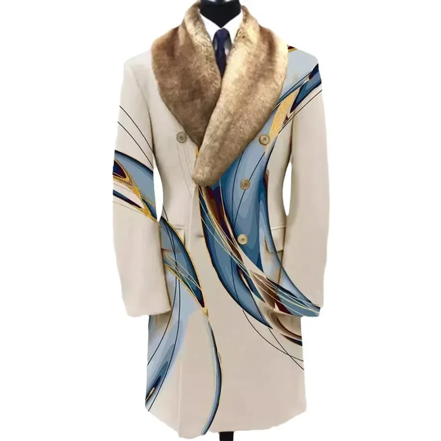 Wool Overcoat European and American Men's Double-breasted Coat Autumn and Winter