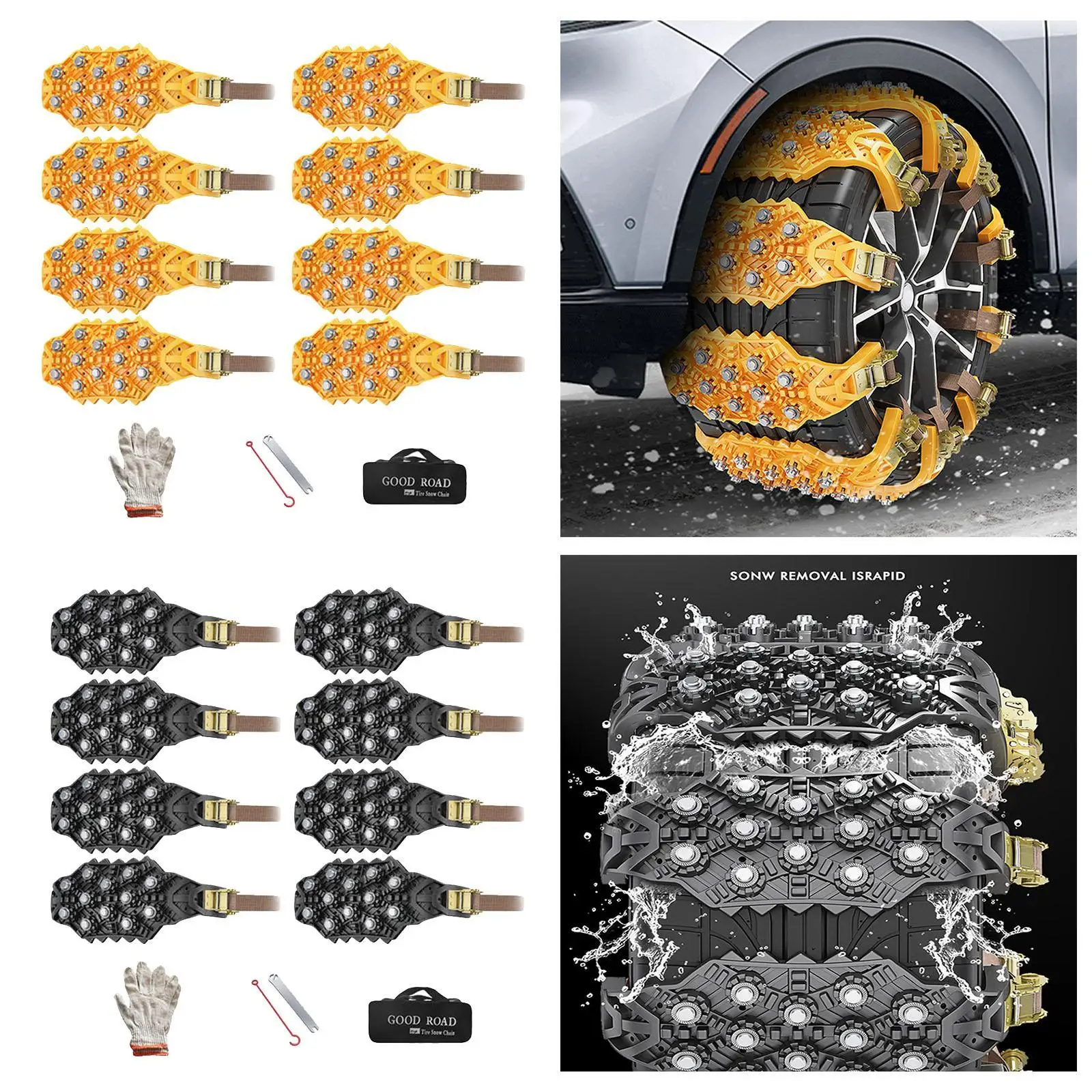 8x Snow Chains Snow Tire Chains Easy Installation for Car Tires Tire