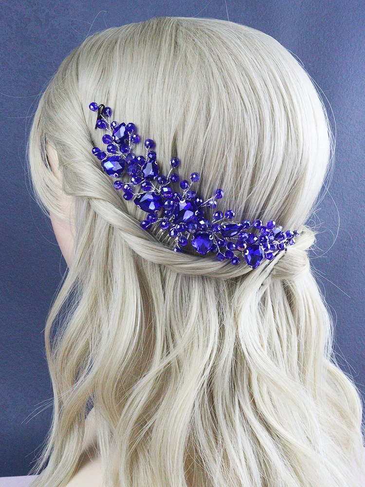 Hair Accessories Bridal Hair Accessories Green Rhinestone Bride Hair Comb Crystal Wedding Head Jewelry Bridal Hair Accessories for Women and Girls Bridesmaid Gift