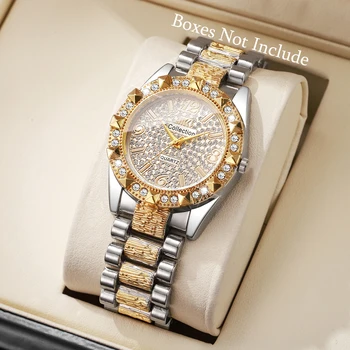 Luxury Diamond Women Watches Fashion Arabic Dial Ladies Quartz Wristwatch Reloj Mujer Girls Clock Gift (Without Box)