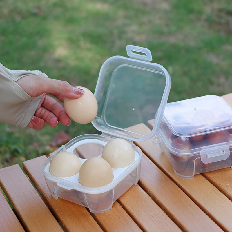 Egg Box 3/4/8 Grids Egg Holder Container For Outdoor Camping Picnic Eggs Box Case Anti-fall Storage Boxes Kitchen Organizer